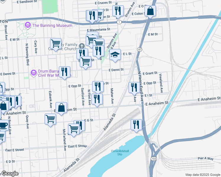 map of restaurants, bars, coffee shops, grocery stores, and more near 923 Mahar Avenue in Los Angeles