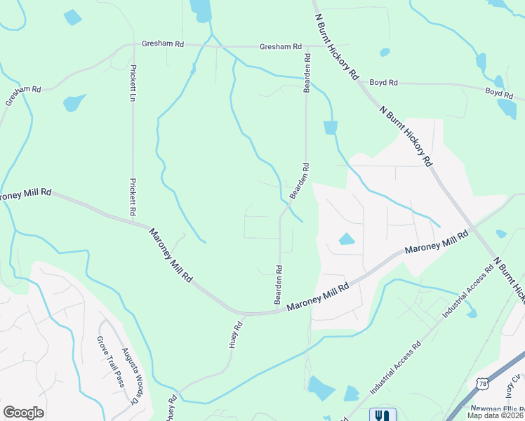 map of restaurants, bars, coffee shops, grocery stores, and more near 877 Derden Court in Douglasville