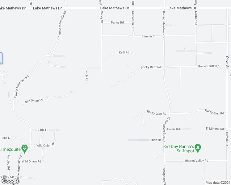 map of restaurants, bars, coffee shops, grocery stores, and more near 16115 Rocky Bluff Road in Perris