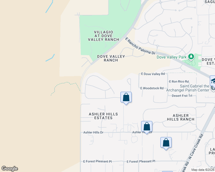 map of restaurants, bars, coffee shops, grocery stores, and more near 4133 East Pullman Road in Cave Creek