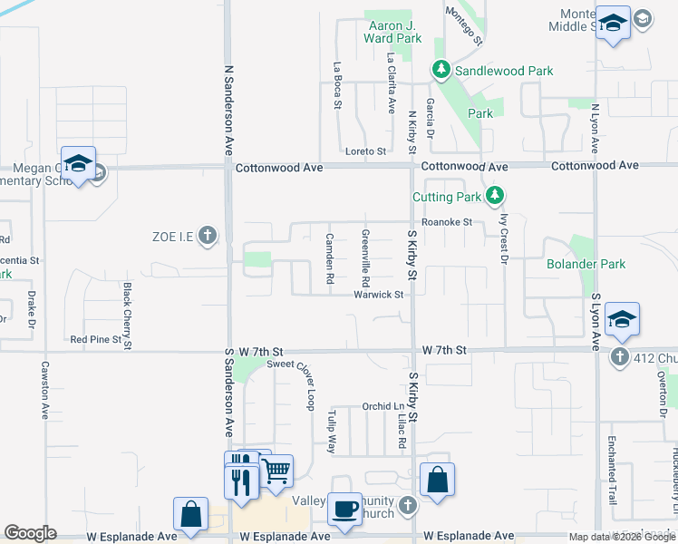 map of restaurants, bars, coffee shops, grocery stores, and more near 2055 Augusta Court in San Jacinto