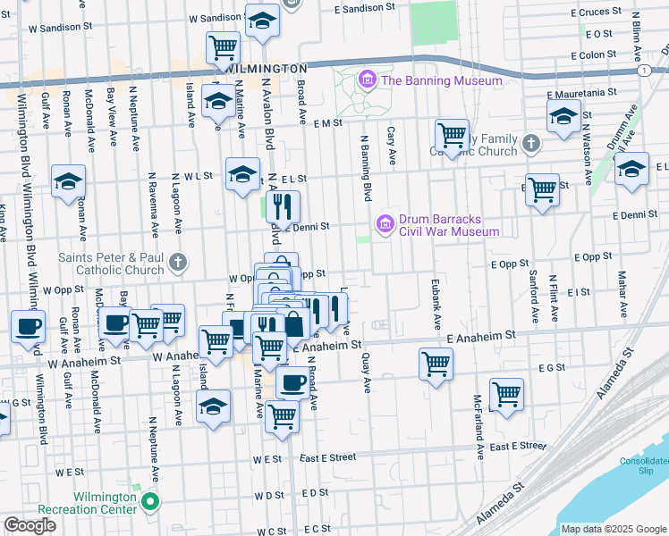 map of restaurants, bars, coffee shops, grocery stores, and more near 949 Lakme Avenue in Los Angeles