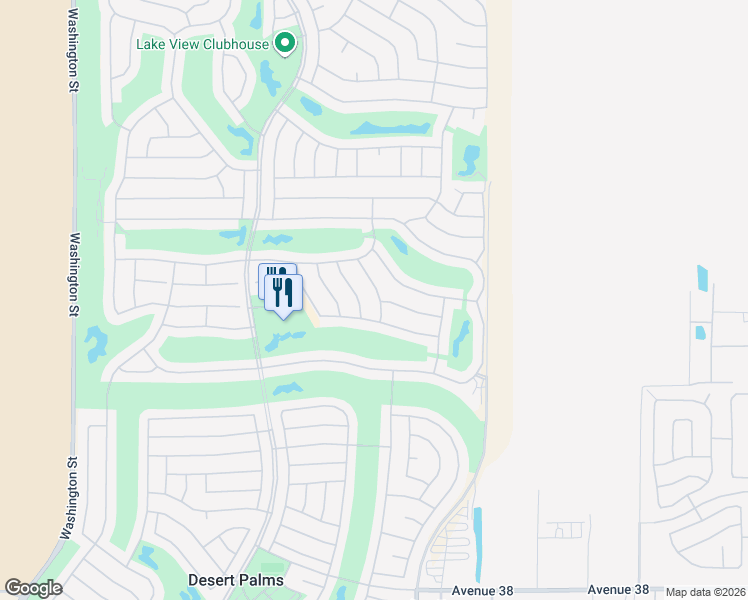 map of restaurants, bars, coffee shops, grocery stores, and more near 36627 Crown Street in Palm Desert