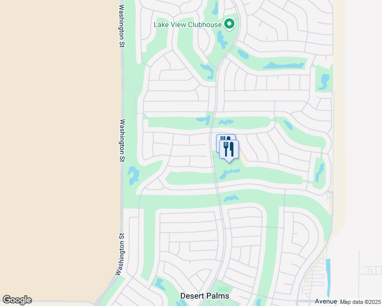 map of restaurants, bars, coffee shops, grocery stores, and more near 78311 Bovee Circle in Palm Desert