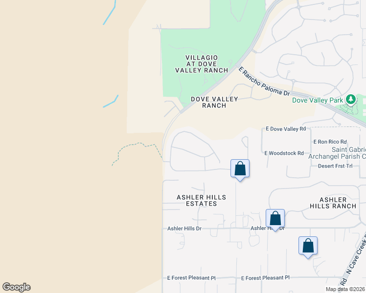 map of restaurants, bars, coffee shops, grocery stores, and more near 4034 East Woodstock Road in Cave Creek