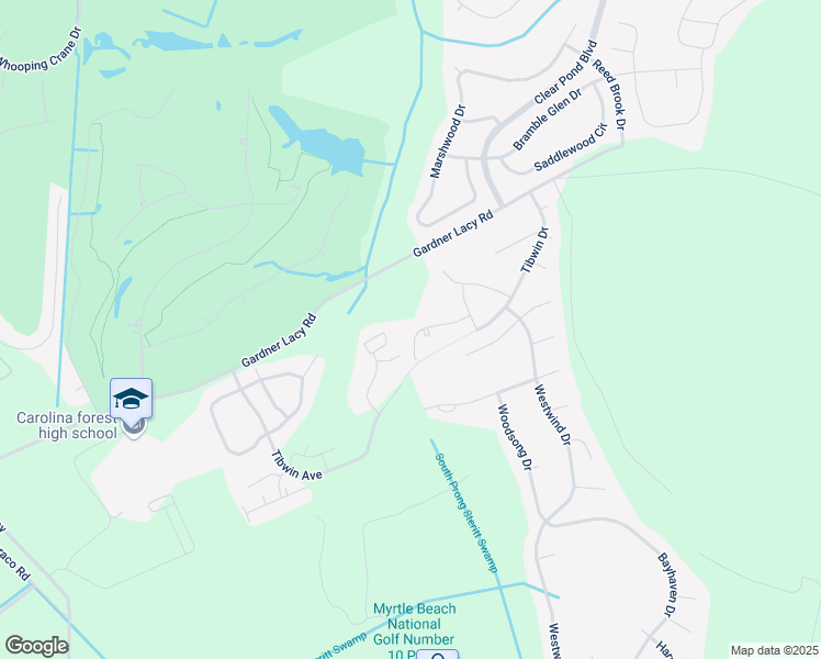map of restaurants, bars, coffee shops, grocery stores, and more near 9564 Bald Cypress Court in Myrtle Beach