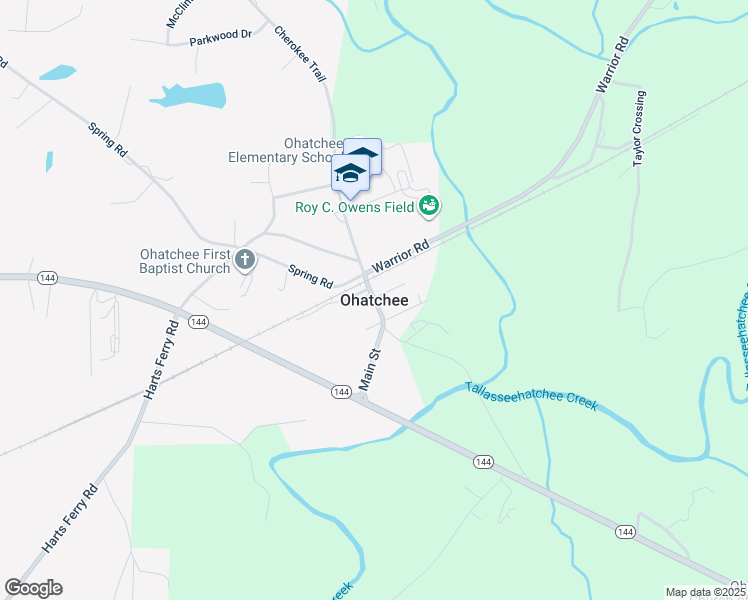 map of restaurants, bars, coffee shops, grocery stores, and more near in Ohatchee