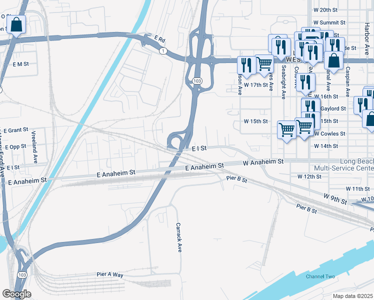 map of restaurants, bars, coffee shops, grocery stores, and more near 132 East I Street in Wilmington