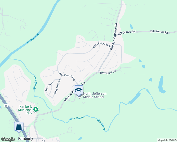 map of restaurants, bars, coffee shops, grocery stores, and more near 9504 Ambrose Lane in Kimberly