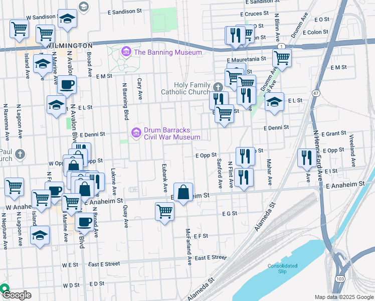 map of restaurants, bars, coffee shops, grocery stores, and more near 948 McFarland Avenue in Los Angeles