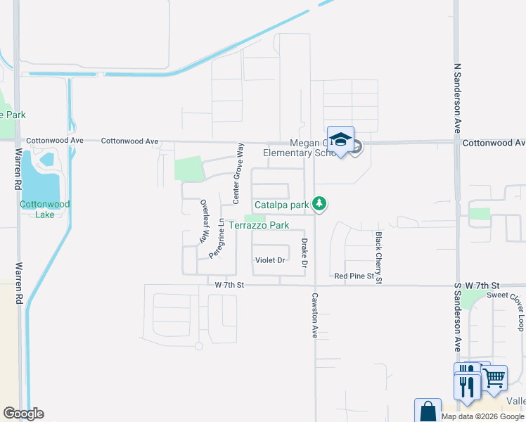 map of restaurants, bars, coffee shops, grocery stores, and more near 2865 Placentia Street in San Jacinto
