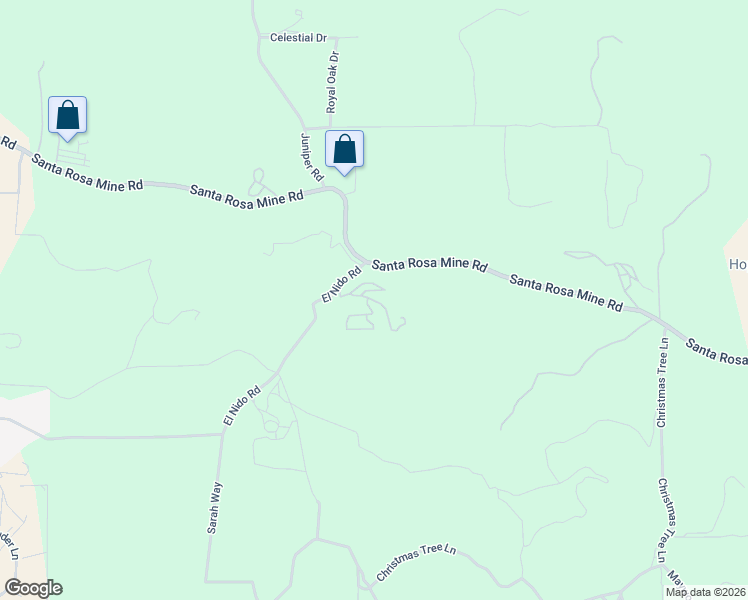 map of restaurants, bars, coffee shops, grocery stores, and more near 23247 El Nido Road in Perris