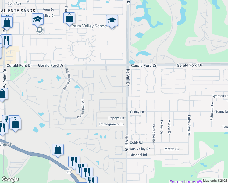 map of restaurants, bars, coffee shops, grocery stores, and more near 69850 Van Gogh Road in Cathedral City