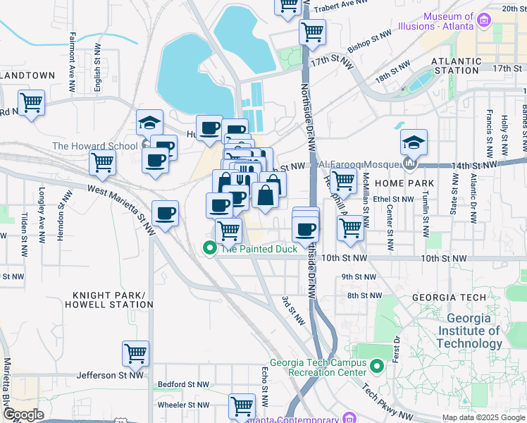 map of restaurants, bars, coffee shops, grocery stores, and more near 699 Vidalia Lane in Atlanta