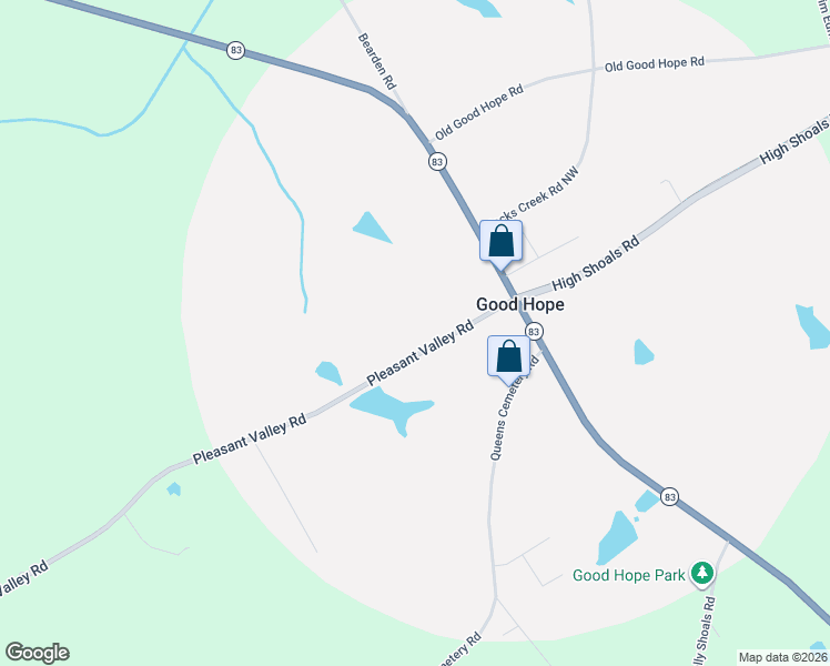 map of restaurants, bars, coffee shops, grocery stores, and more near 170 Pleasant Valley Road in Good Hope