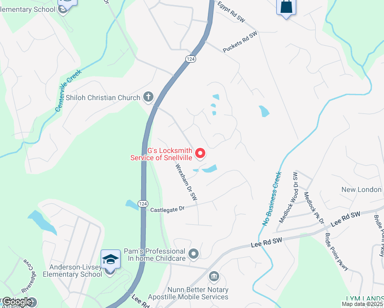 map of restaurants, bars, coffee shops, grocery stores, and more near 5085 Huddersfield Drive Southwest in Snellville