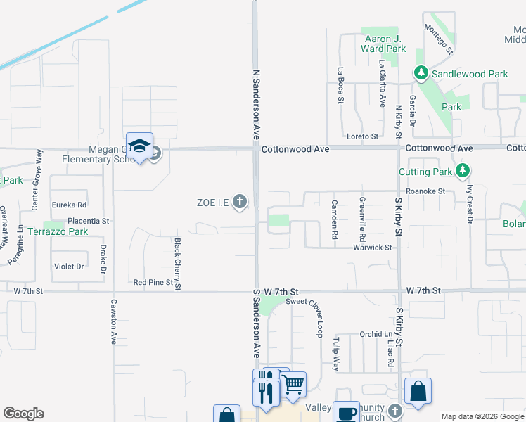 map of restaurants, bars, coffee shops, grocery stores, and more near 350 Robin Road in San Jacinto