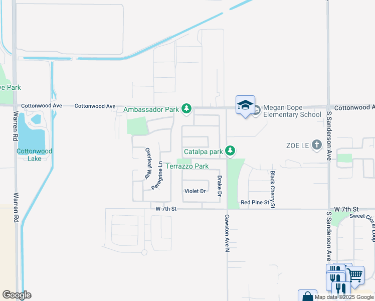 map of restaurants, bars, coffee shops, grocery stores, and more near 2878 Eureka Road in San Jacinto