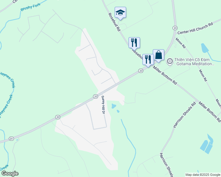 map of restaurants, bars, coffee shops, grocery stores, and more near 6760 Georgia 20 in Loganville