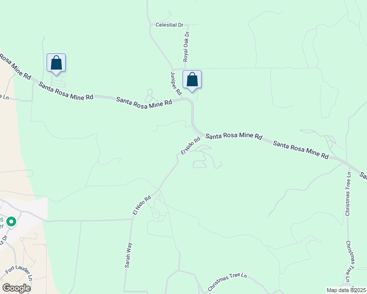 map of restaurants, bars, coffee shops, grocery stores, and more near 23247 El Nido Road in Perris