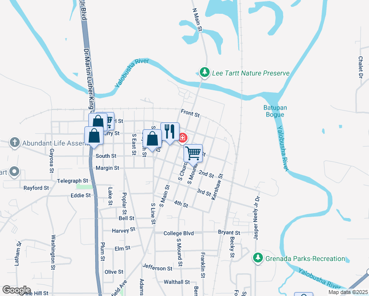 map of restaurants, bars, coffee shops, grocery stores, and more near 223 1st Street in Grenada