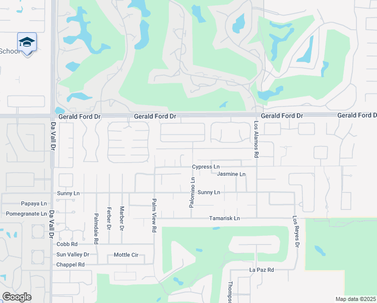 map of restaurants, bars, coffee shops, grocery stores, and more near 14 Boulder Lane in Rancho Mirage