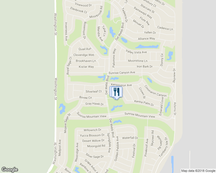map of restaurants, bars, coffee shops, grocery stores, and more near 78409 Kensington Avenue in Palm Desert