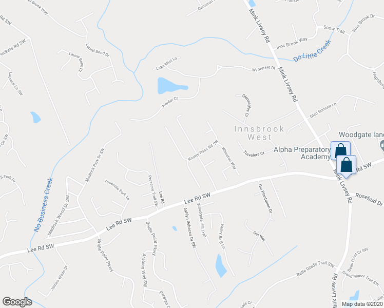 map of restaurants, bars, coffee shops, grocery stores, and more near 3865 Knotts Pass Road Southwest in Snellville