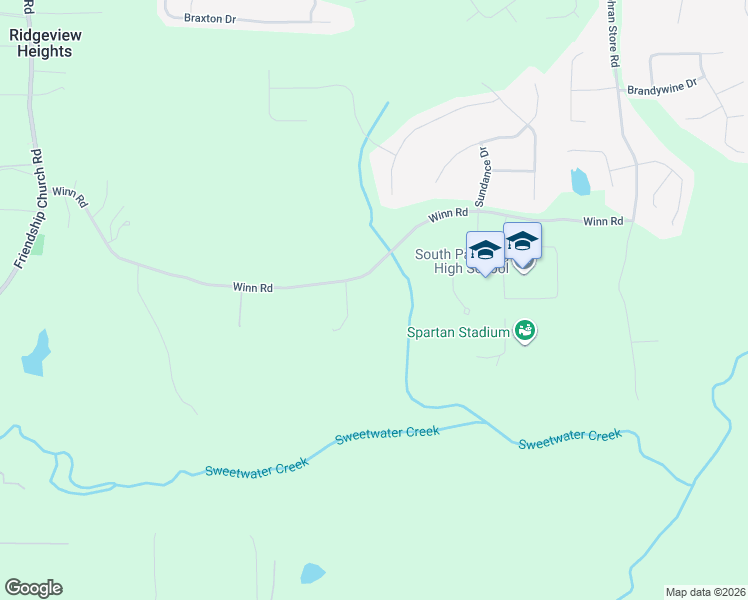 map of restaurants, bars, coffee shops, grocery stores, and more near 896 Winn Road in Douglasville