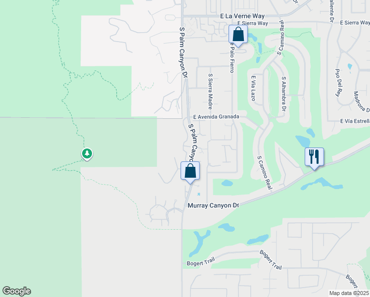 map of restaurants, bars, coffee shops, grocery stores, and more near 147 Perlita Circle in Palm Springs