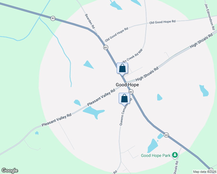 map of restaurants, bars, coffee shops, grocery stores, and more near 170 Pleasant Valley Road in Good Hope