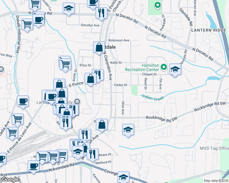 map of restaurants, bars, coffee shops, grocery stores, and more near 3160 Walnut Street in Scottdale