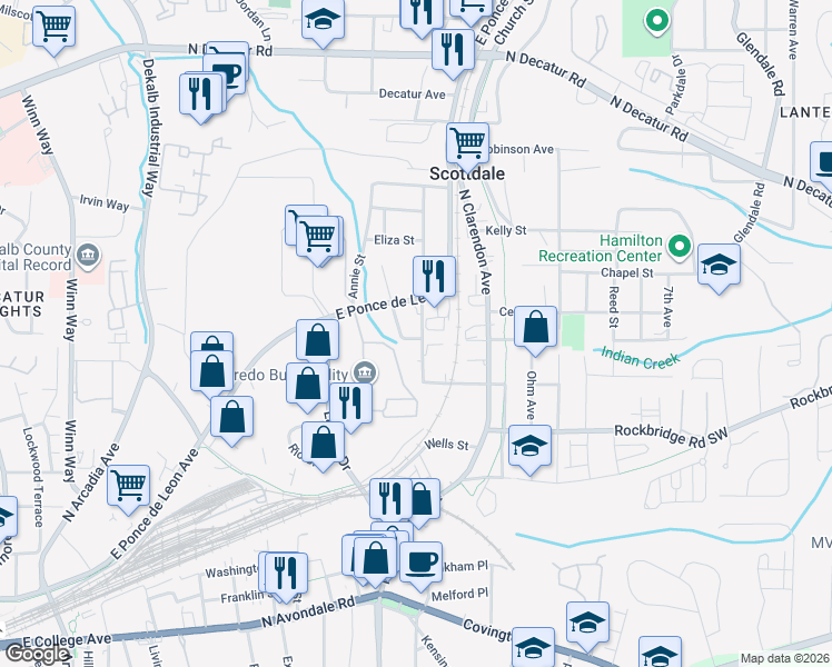 map of restaurants, bars, coffee shops, grocery stores, and more near 3160 Walnut Street in Scottdale