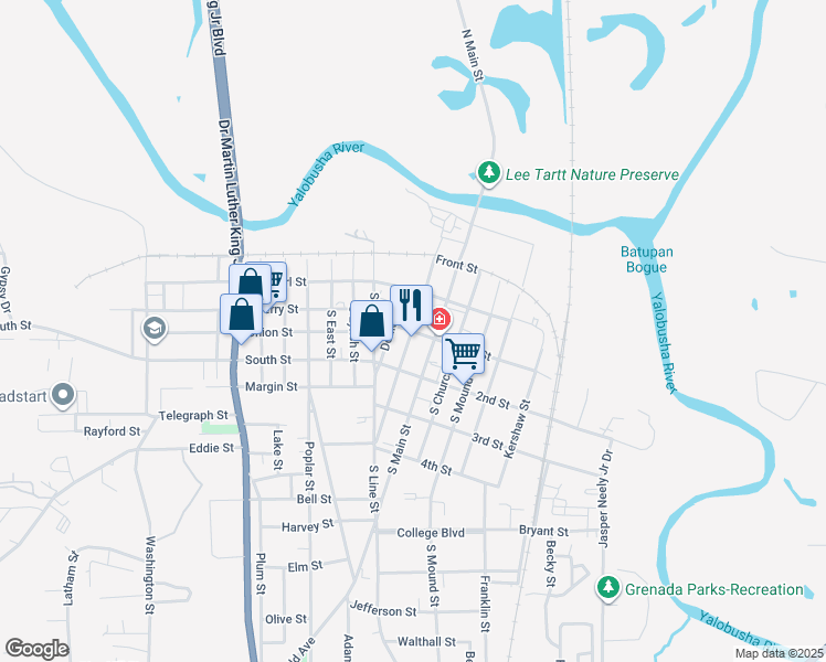 map of restaurants, bars, coffee shops, grocery stores, and more near Green Street in Grenada