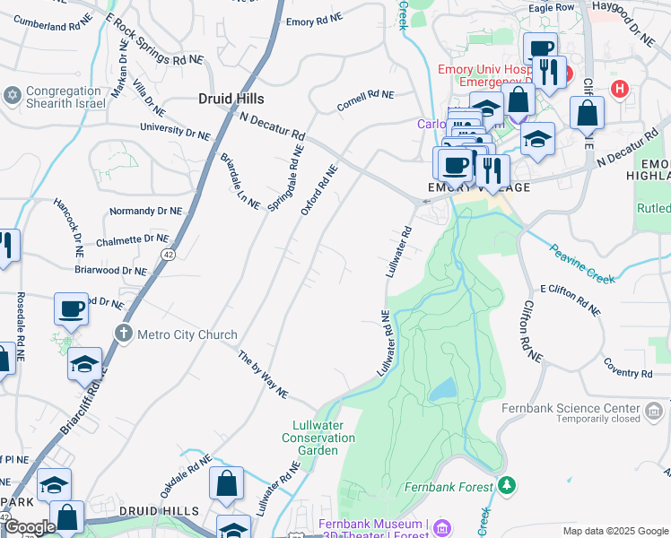 map of restaurants, bars, coffee shops, grocery stores, and more near 1116 Dan Johnson Road Northeast in Atlanta