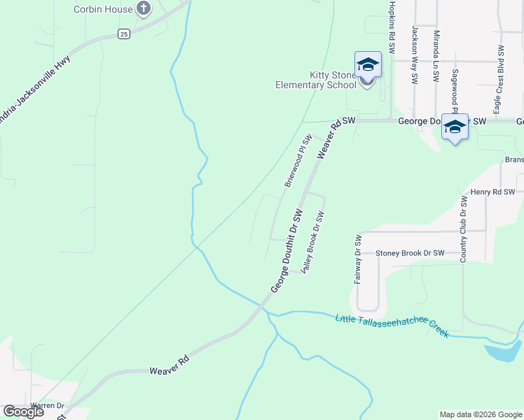 map of restaurants, bars, coffee shops, grocery stores, and more near 1505 Brierwood Place Southwest in Jacksonville