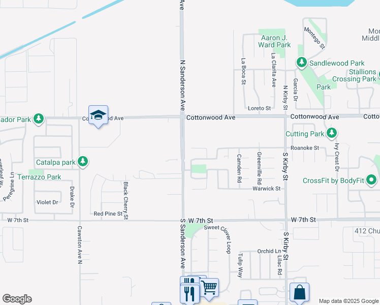 map of restaurants, bars, coffee shops, grocery stores, and more near 2288 Seagull Court in San Jacinto