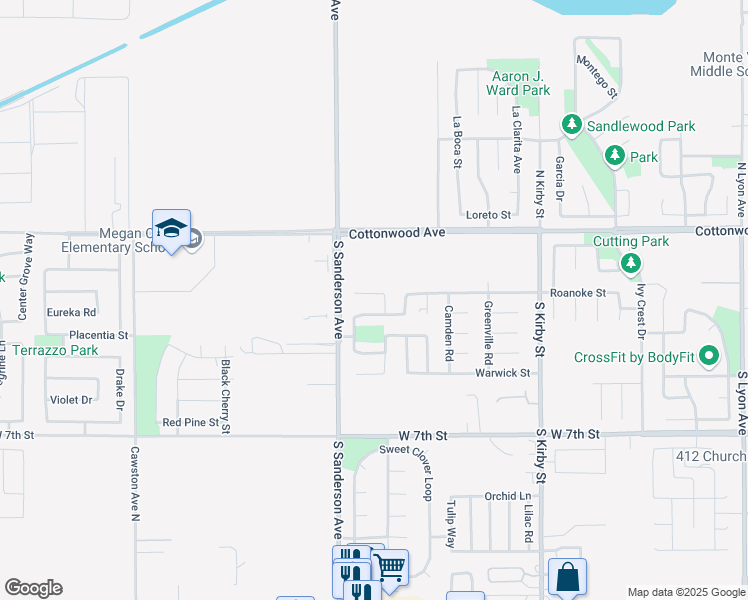map of restaurants, bars, coffee shops, grocery stores, and more near 2238 Seagull Court in San Jacinto
