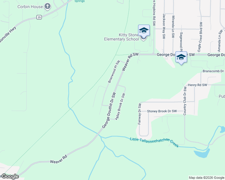 map of restaurants, bars, coffee shops, grocery stores, and more near 1506 George Douthit Drive Southwest in Jacksonville
