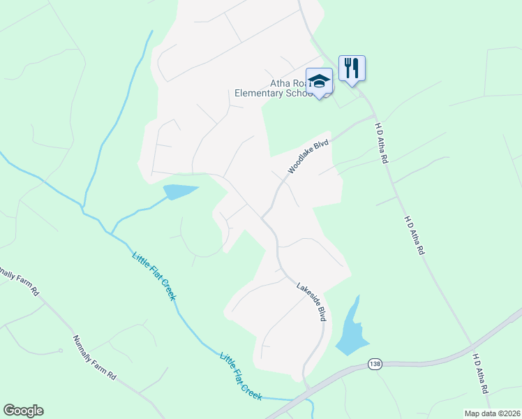 map of restaurants, bars, coffee shops, grocery stores, and more near 6025 Chestnut Trail in Monroe