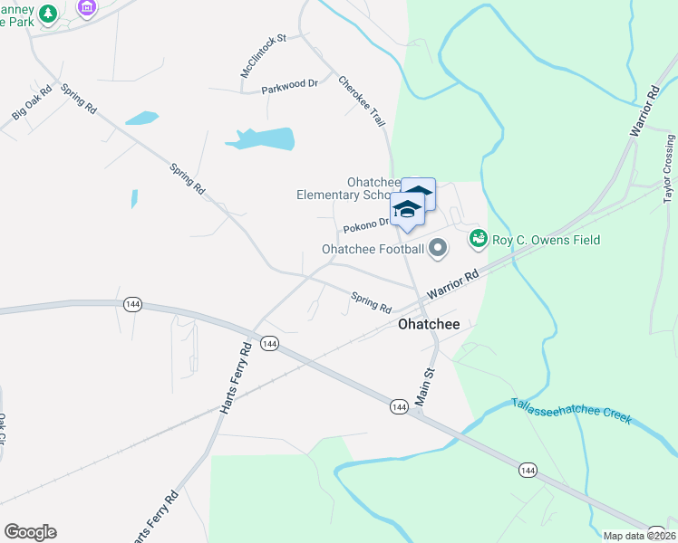 map of restaurants, bars, coffee shops, grocery stores, and more near 33 Ira Dee Street in Ohatchee
