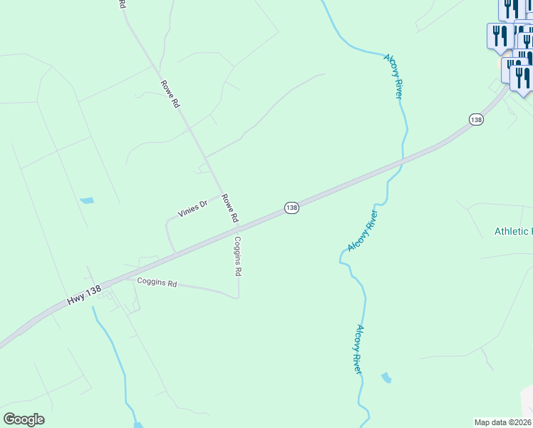 map of restaurants, bars, coffee shops, grocery stores, and more near 1291 Georgia 138 in Monroe