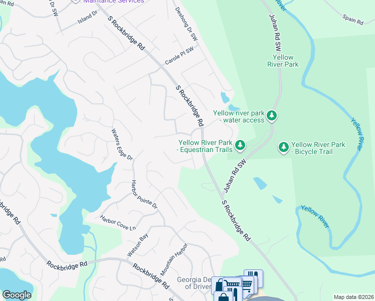 map of restaurants, bars, coffee shops, grocery stores, and more near 5113 Contrell Court in Stone Mountain