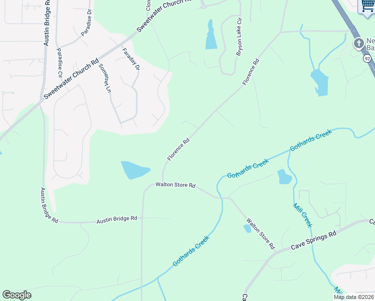 map of restaurants, bars, coffee shops, grocery stores, and more near 746 North Walton Store Road in Douglasville