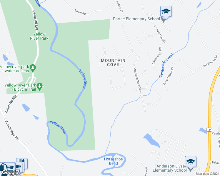 map of restaurants, bars, coffee shops, grocery stores, and more near 3765 Ted's Cove in Snellville
