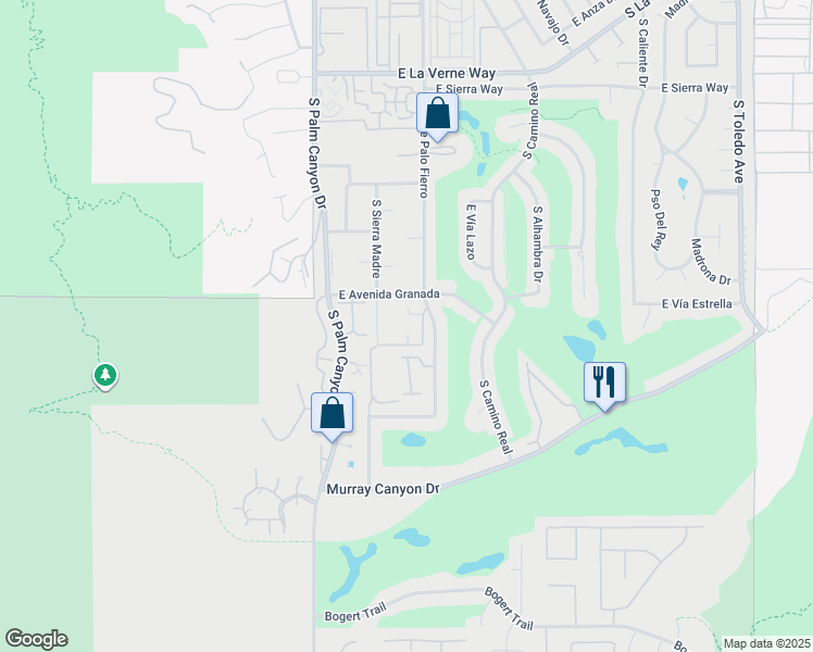 map of restaurants, bars, coffee shops, grocery stores, and more near 2516 South Sierra Madre in Palm Springs