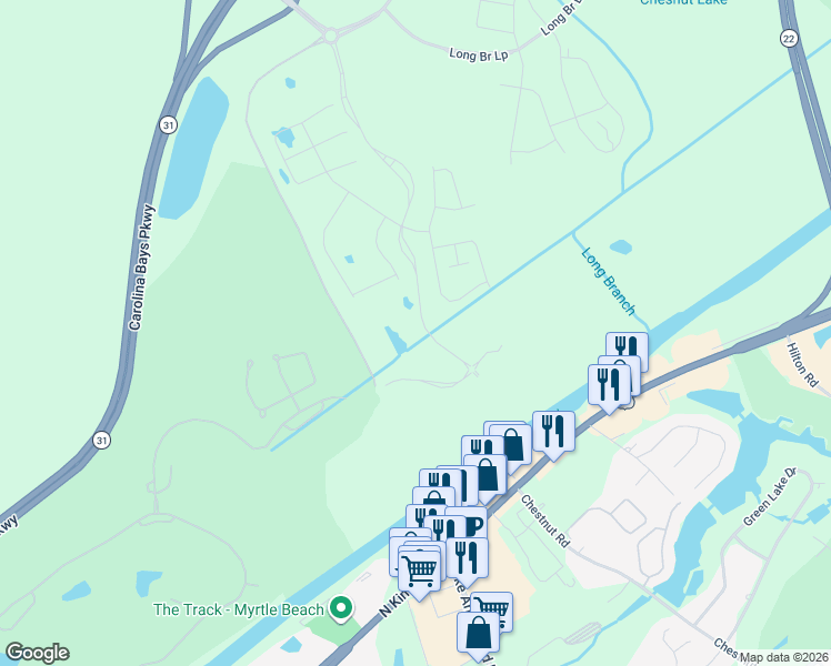 map of restaurants, bars, coffee shops, grocery stores, and more near 9731 U.S. 17 in Longs