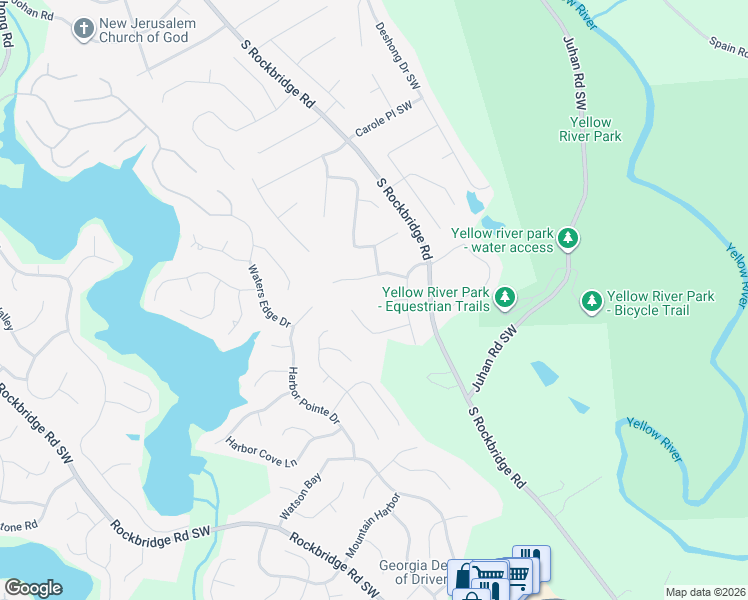 map of restaurants, bars, coffee shops, grocery stores, and more near 5113 Contrell Court in Stone Mountain