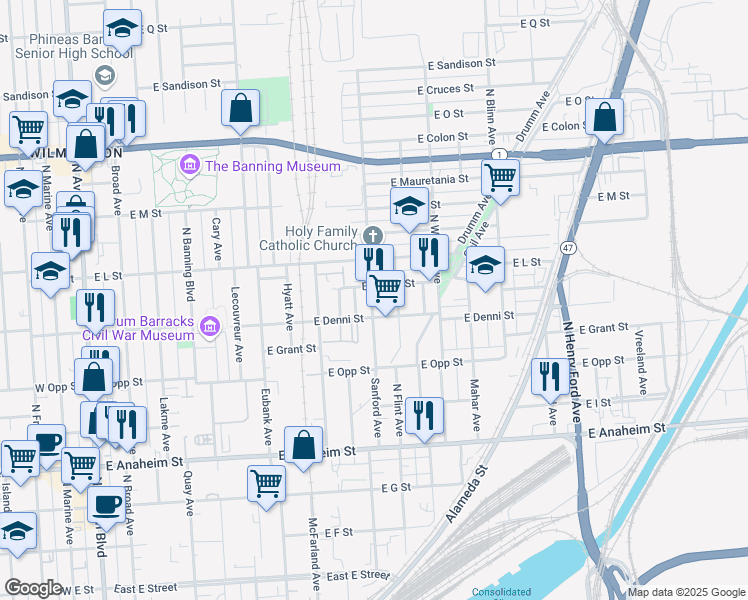 map of restaurants, bars, coffee shops, grocery stores, and more near 1118 1/2 Sanford Avenue in Los Angeles