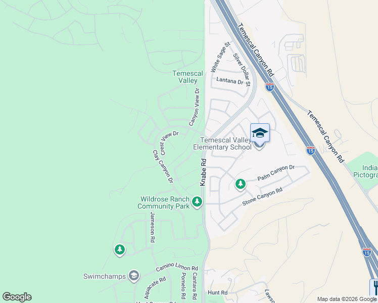 map of restaurants, bars, coffee shops, grocery stores, and more near 22955 Sunrose Street in Corona